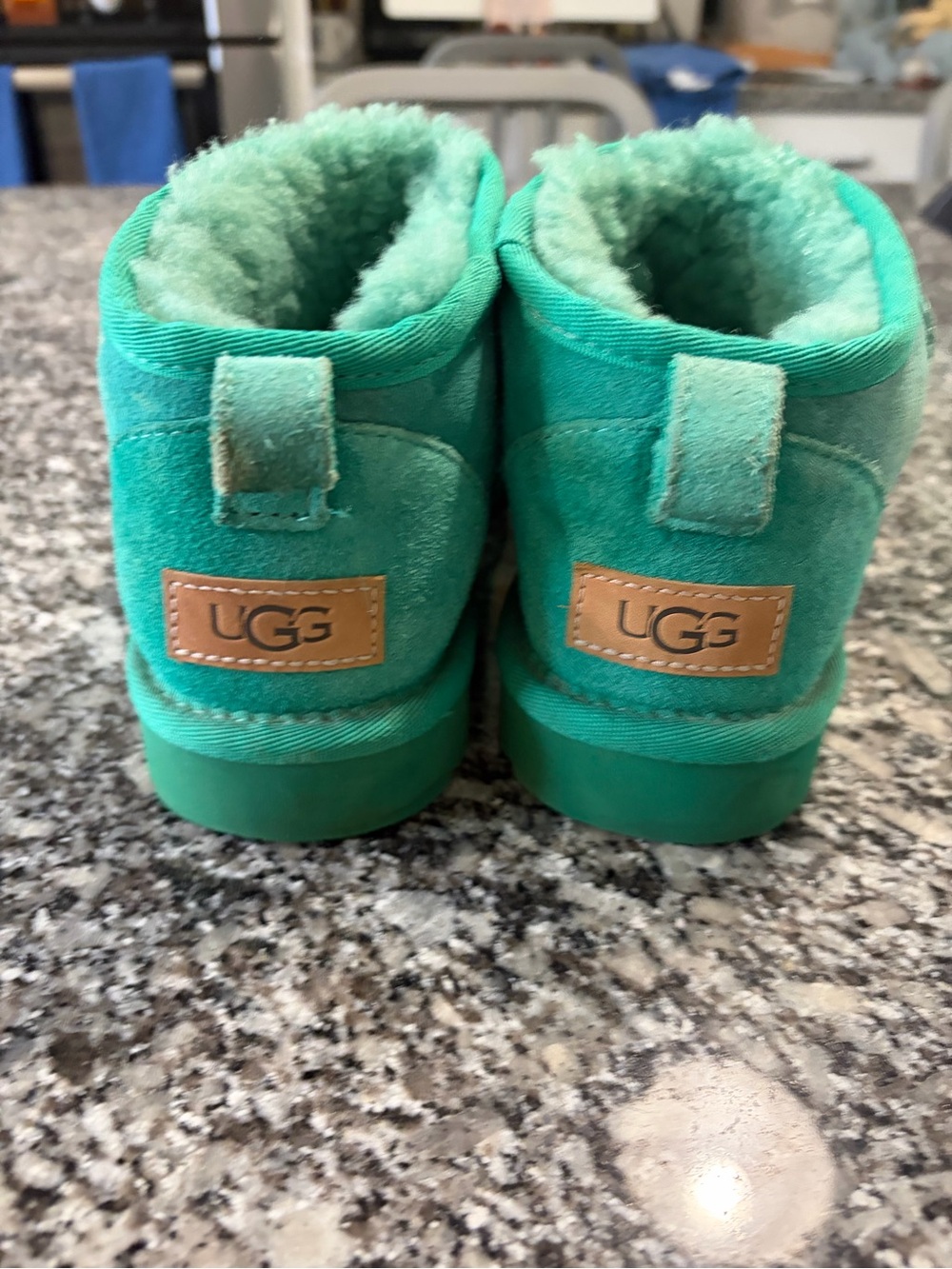 UGG womens Green Suede Shearling Booties